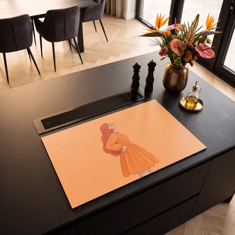 Inductie beschermer - Vrouw - Profiel - Mensen - Modern - Oranje — 3