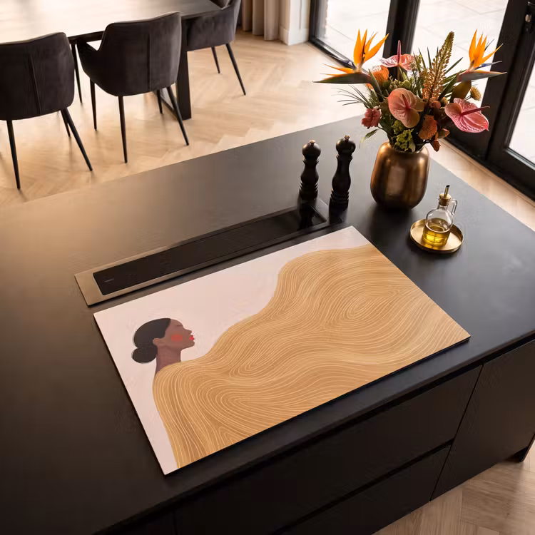 Inductie beschermer - Vrouw - Profiel - Modern - Abstract - Kunst — 3