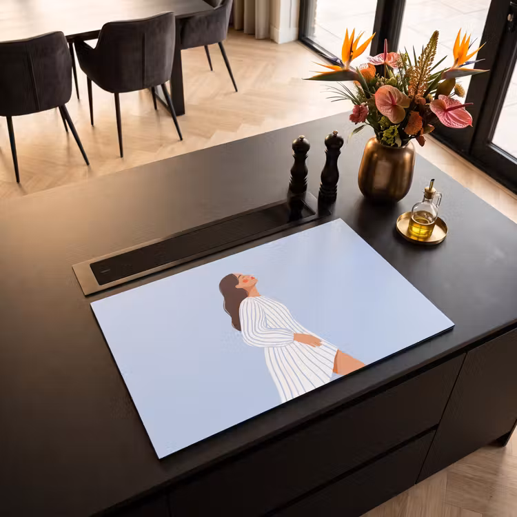 Inductie beschermer - Vrouw - Profiel - Rust - Modern - Illustratie — 3