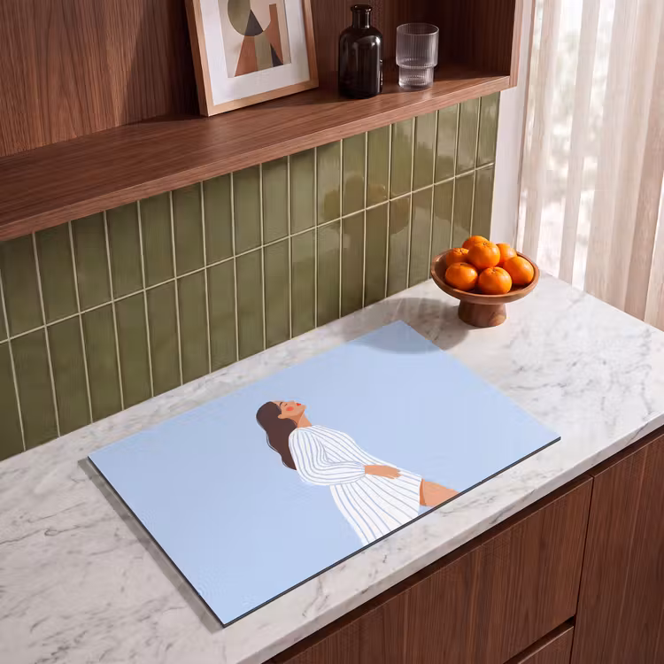 Inductie beschermer - Vrouw - Profiel - Rust - Modern - Illustratie — 4