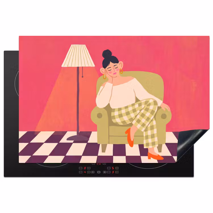 Inductie beschermer - Vrouw - Rust - Interieur - Modern - Kunst — 1