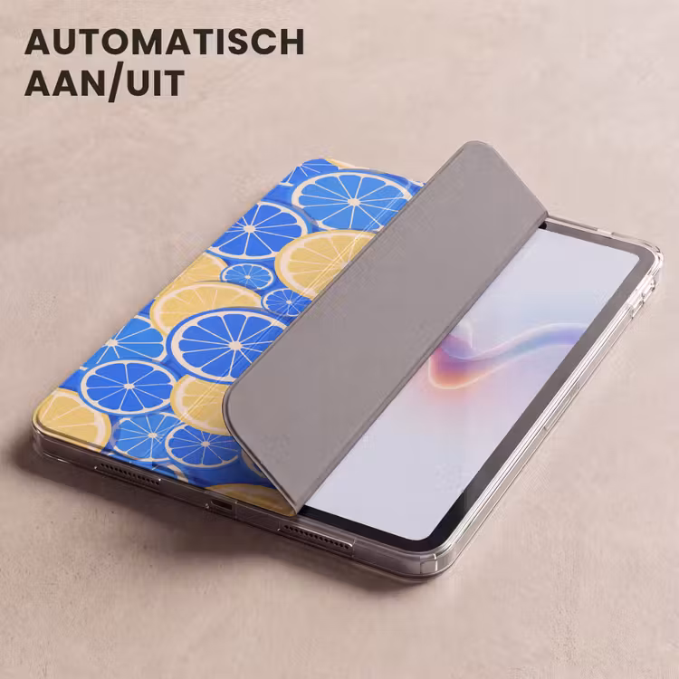 iPad hoes - Fruit - Schijven - Patroon - Modern - Blauw - Geel — 4