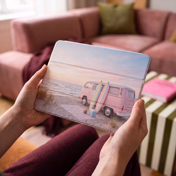 iPad hoes - Busje - Strand - Surfplank - Zomer - Roze — 3