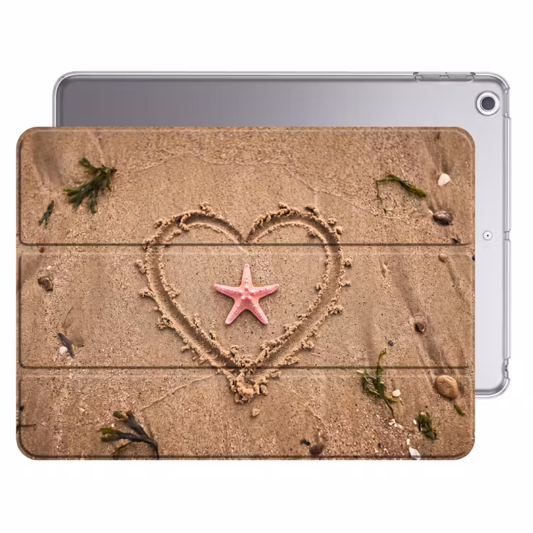 iPad hoes - Dieren - Hart - Strand - Zand - Roze — 1