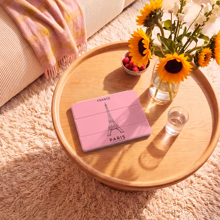 iPad hoes - Eiffeltoren - Parijs - Architectuur - Minimalistisch - Roze — 2