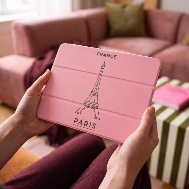 iPad hoes - Eiffeltoren - Parijs - Architectuur - Minimalistisch - Roze — 3