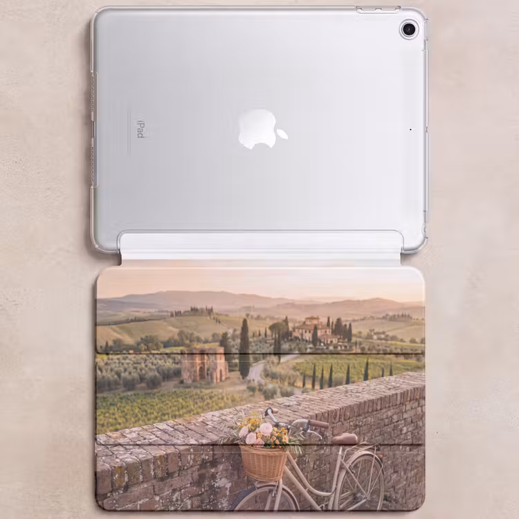 iPad hoes - Fiets - Bloemen - Toscane - Landschap - Roze — 6