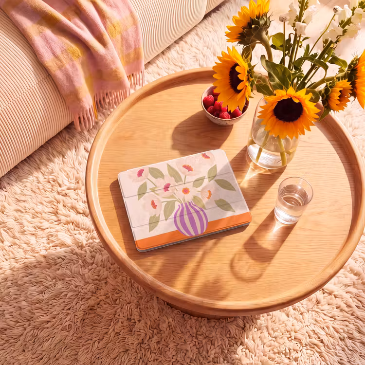 iPad hoes - Bloemen - Vaas - Abstract - Paars - Oranje — 2