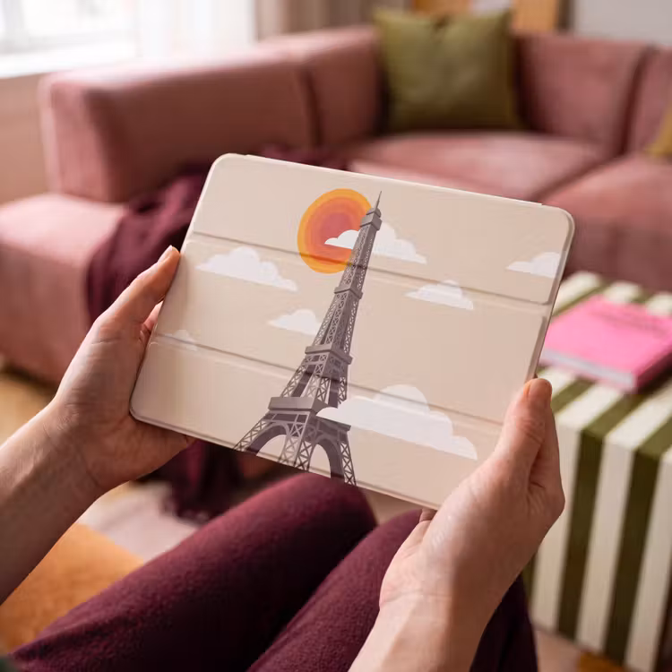 iPad hoes - Eiffeltoren - Zon - Architectuur - Abstract - Beige — 3