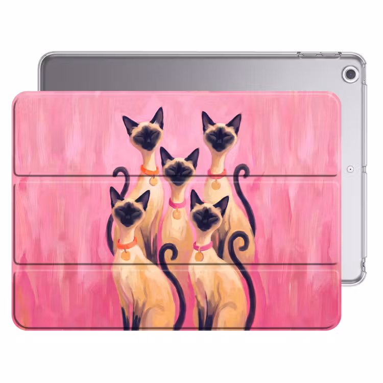 iPad hoes - Kat - Groep - Dieren - Modern - Roze — 1