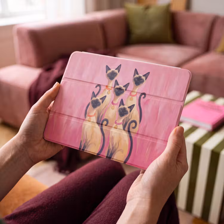 iPad hoes - Kat - Groep - Dieren - Modern - Roze — 3