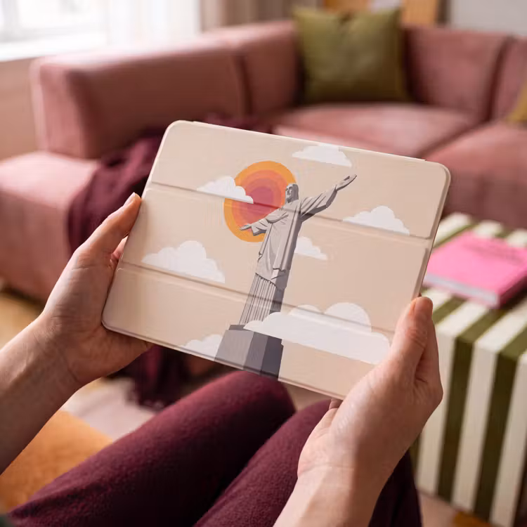 iPad hoes - Monument - Stad - Zonsondergang - Minimalistisch - Oranje — 3