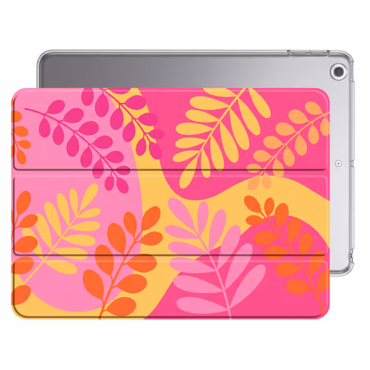 iPad hoes - Natuur - Bladeren - Abstract - Roze - Geel — 1