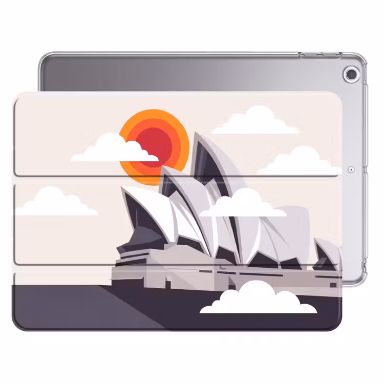 iPad hoes - Architectuur - Stadsgezicht - Modern - Grijs - Oranje — 1