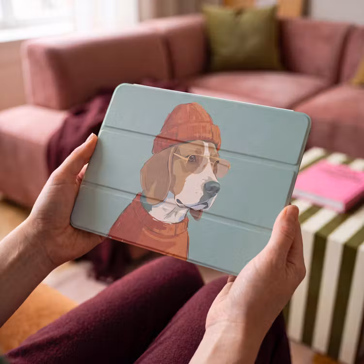 iPad hoes - Hond - Beanie - Zonnebril - Dieren - Modern — 3