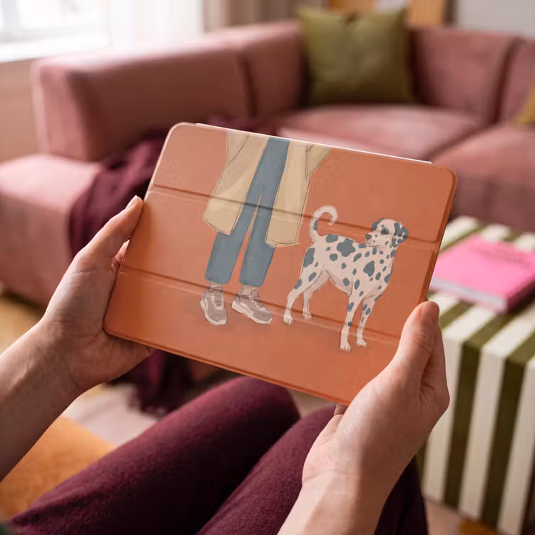 iPad hoes - Persoon - Hond - Dieren - Illustratie - Modern — 3