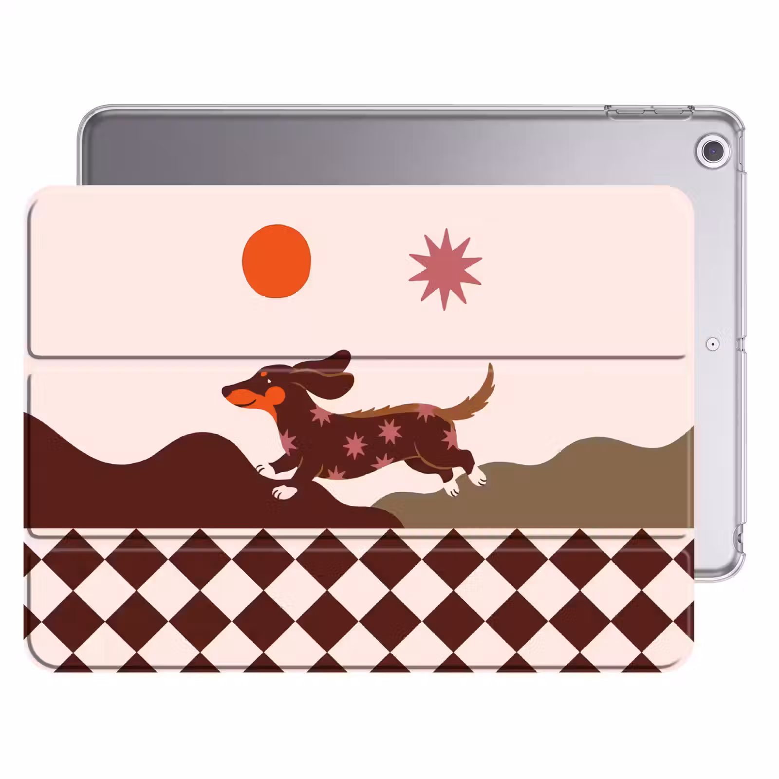 iPad hoes - Hond - Abstract - Dieren - Modern - Bruin — 1