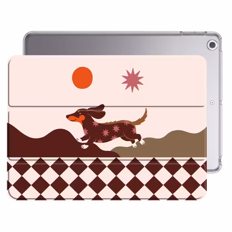 iPad hoes - Hond - Abstract - Dieren - Modern - Bruin — 1