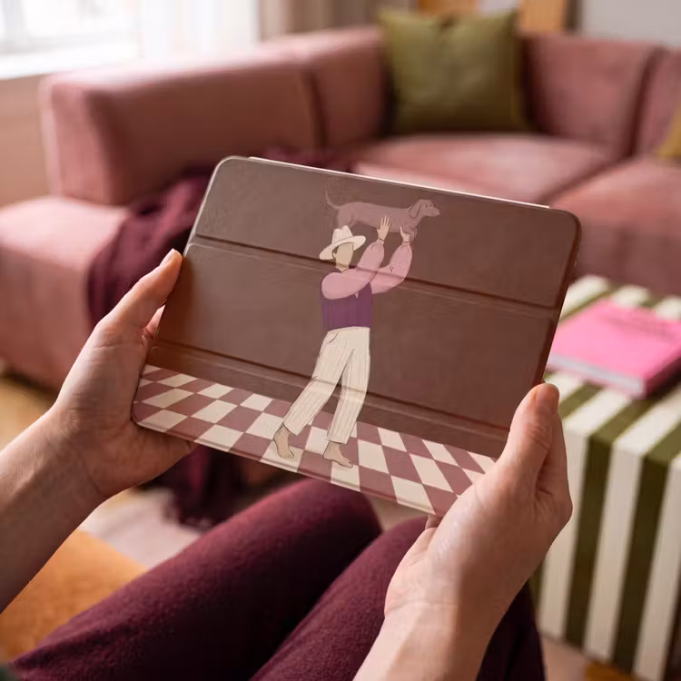 iPad hoes - Mens - Hond - Dieren - Abstract - Roze — 3