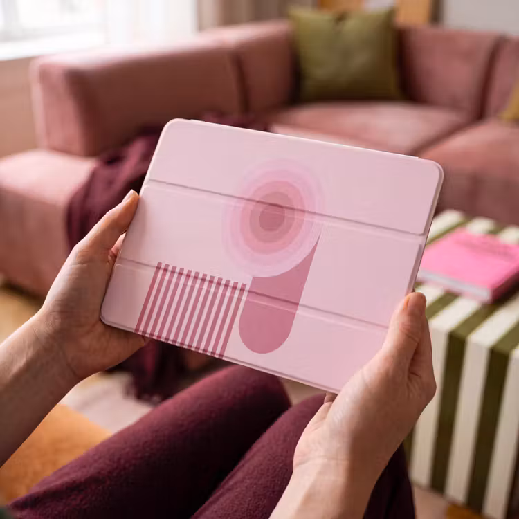 iPad hoes - Abstract - Cirkels - Strepen - Modern - Roze — 3