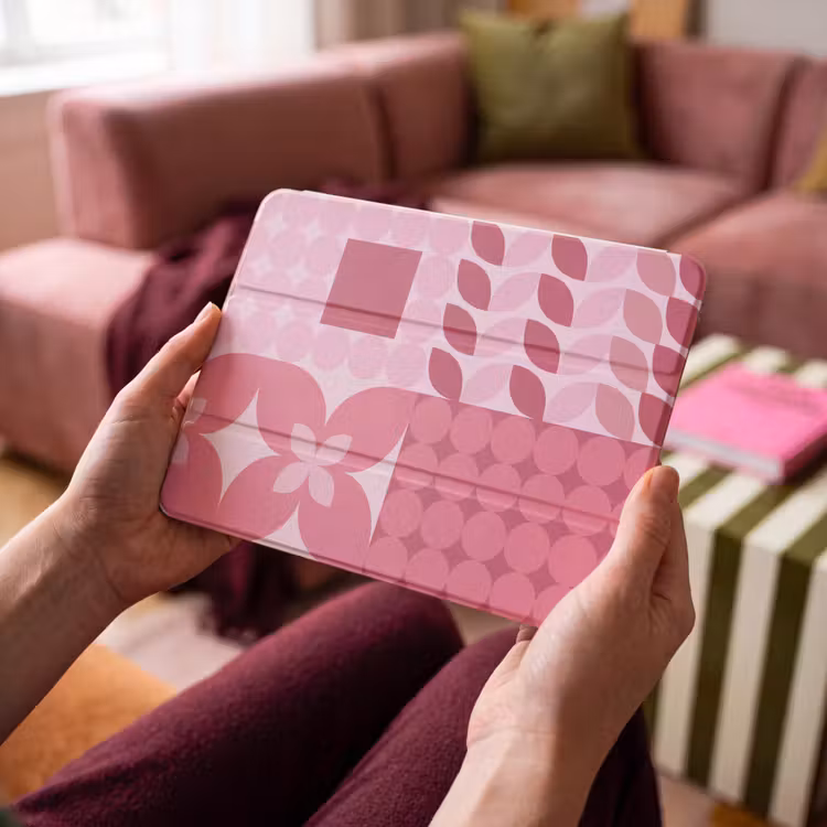 iPad hoes - Abstract - Geometrisch - Patroon - Modern - Roze — 3