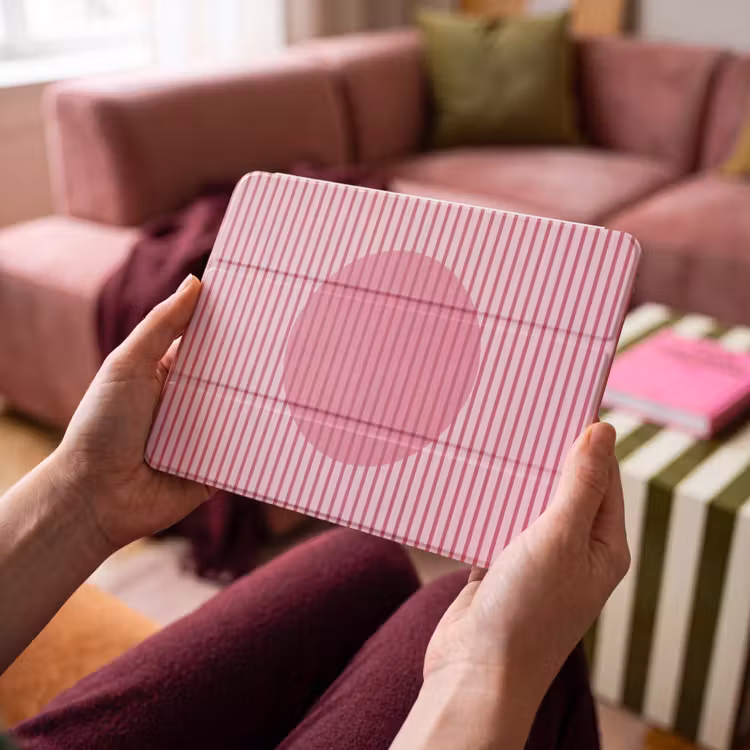 iPad hoes - Abstract - Strepen - Ovaal - Roze - Modern — 3