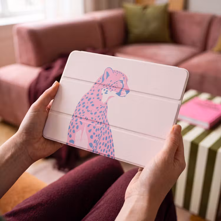iPad hoes - Dieren - Profiel - Abstract - Roze - Blauw — 3