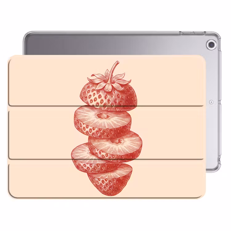 iPad hoes - Fruit - Gesneden - Illustratie - Rood - Vintage — 1