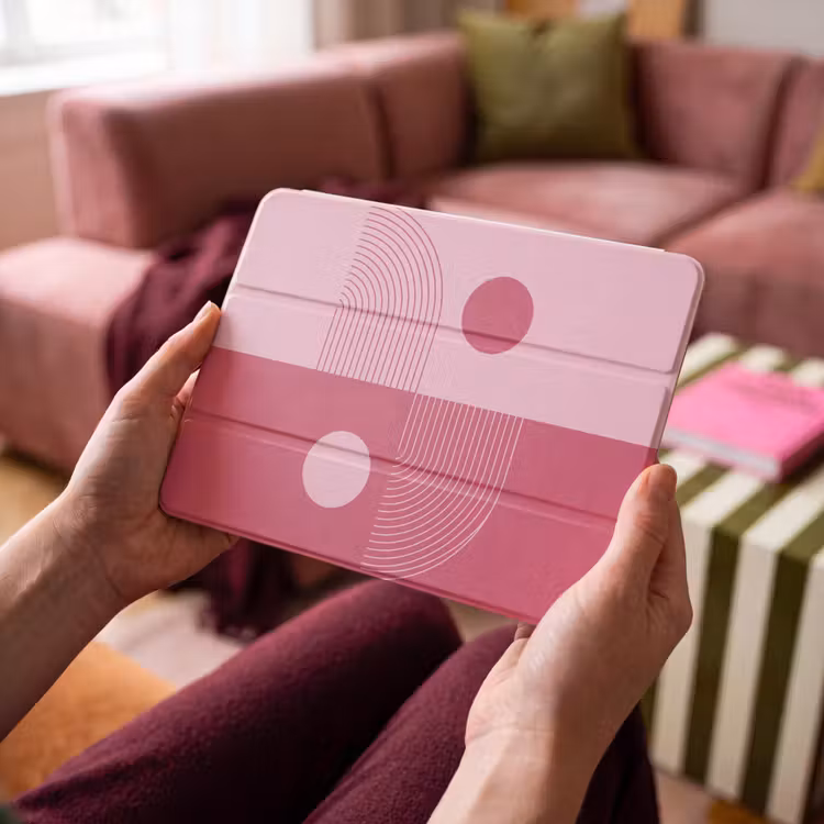 iPad hoes - Geometrie - Patroon - Abstract - Roze - Modern — 3
