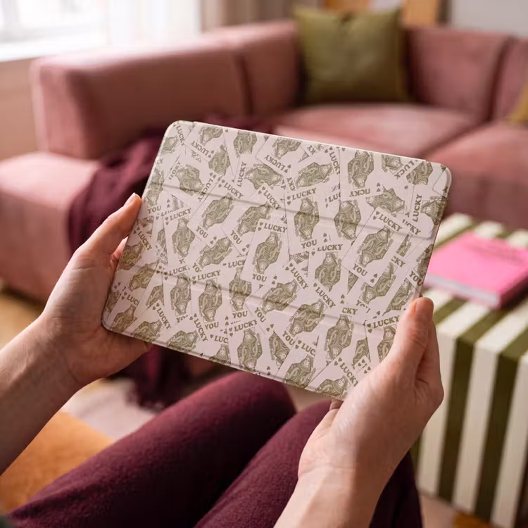 iPad hoes - Kaarten - Koningin - Patroon - Groen - Spel — 3