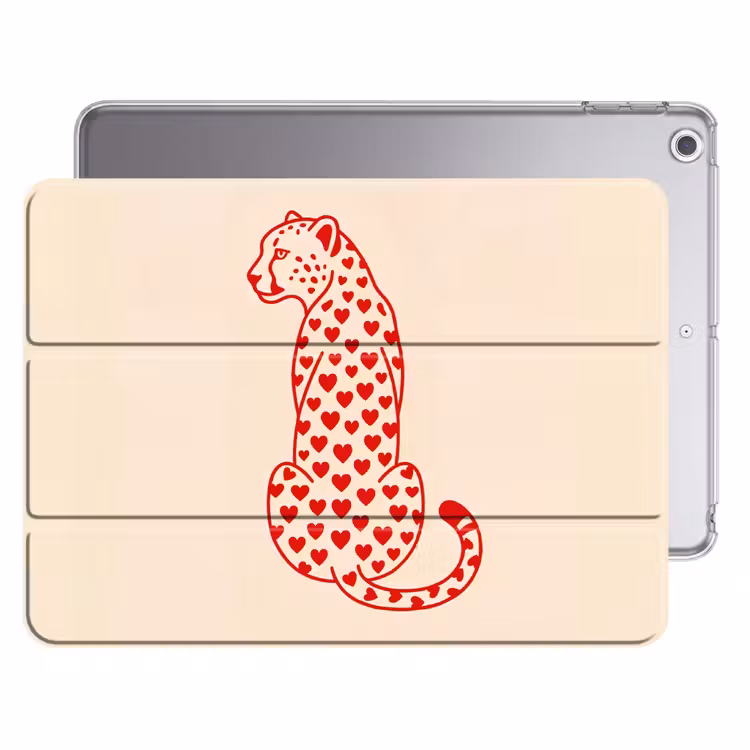iPad hoes - Kat - Harten - Dieren - Modern - Rood — 1