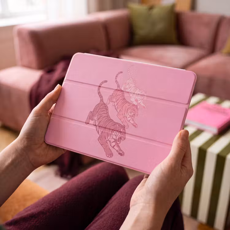 iPad hoes - Kat - Springend - Dieren - Roze - Modern — 3