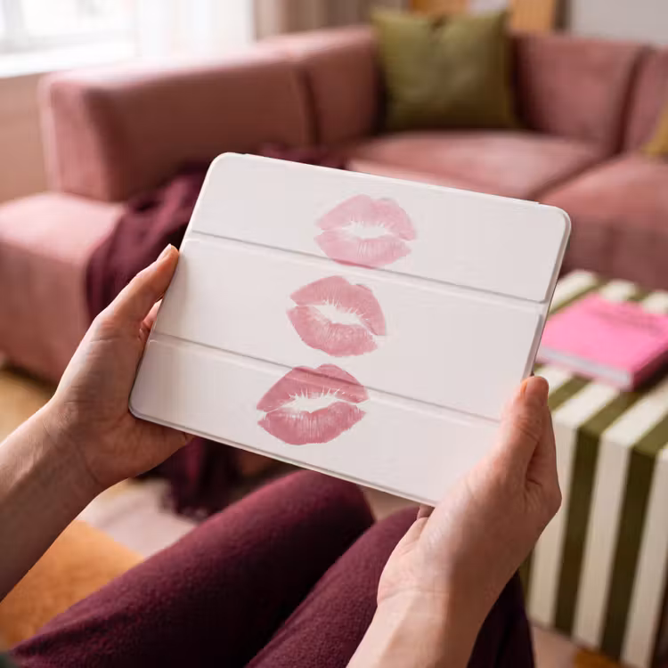 iPad hoes - Lippen - Kusafdruk - Roze - Modern - Abstract — 3