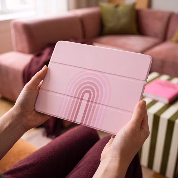 iPad hoes - Regenboog - Roze - Abstract - Modern - Minimalistisch — 3