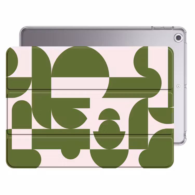 iPad hoes - Abstract - Geometrie - Modern - Groen - Wit — 1