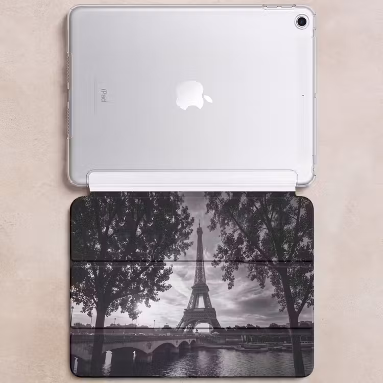 iPad hoes - Eiffeltoren - Parijs - Rivier - Architectuur - Zwart-wit — 6