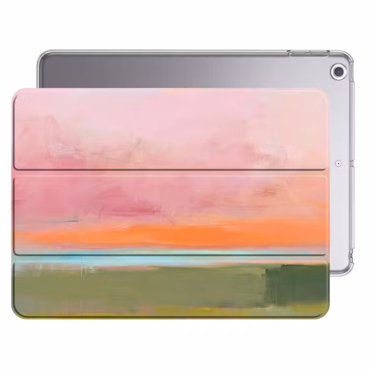 iPad hoes - Abstract - Landschap - Modern - Roze - Oranje — 1