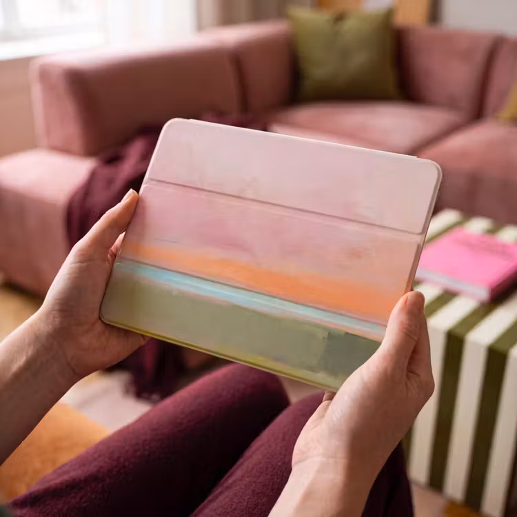 iPad hoes - Abstract - Landschap - Modern - Roze - Oranje — 3