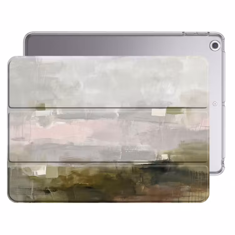 iPad hoes - Abstract - Gelaagd - Kunst - Modern - Grijs-Groen — 1