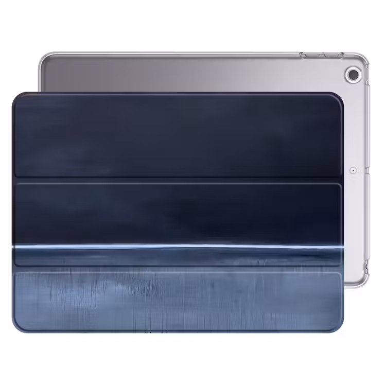 iPad hoes - Abstract - Horizontale lijn - Minimalistisch - Donkerblauw - Kunst — 1