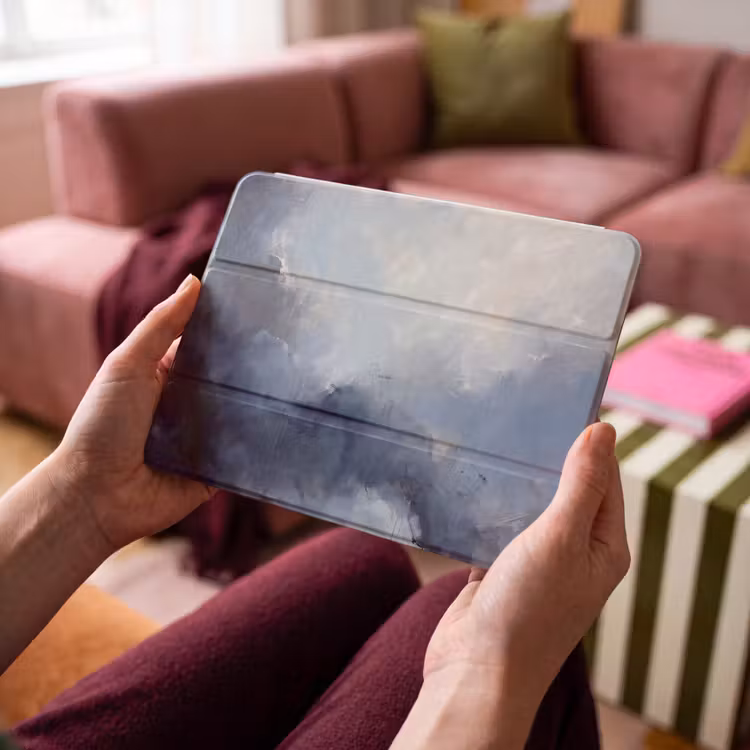 iPad hoes - Abstract - Wolken - Modern - Blauw - Kunst — 3