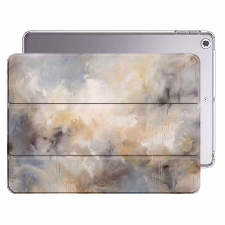 iPad hoes - Abstract - Wolken - Sfeervol - Beige - Grijs — 1