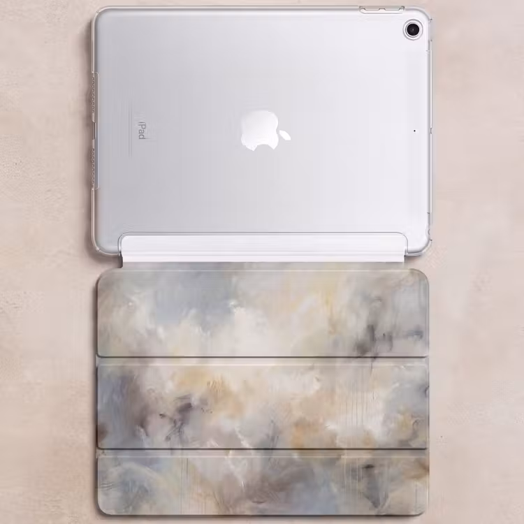 iPad hoes - Abstract - Wolken - Sfeervol - Beige - Grijs — 6