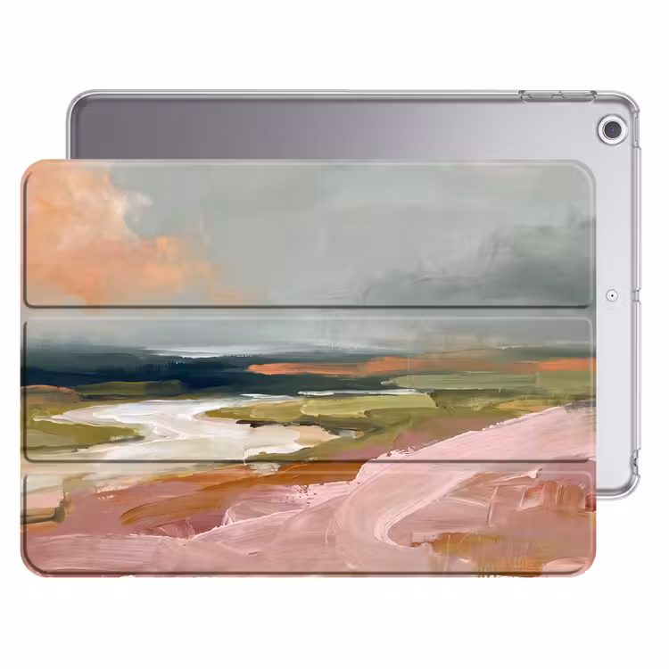 iPad hoes - Landschap - Rivier - Abstract - Roze - Groen — 1
