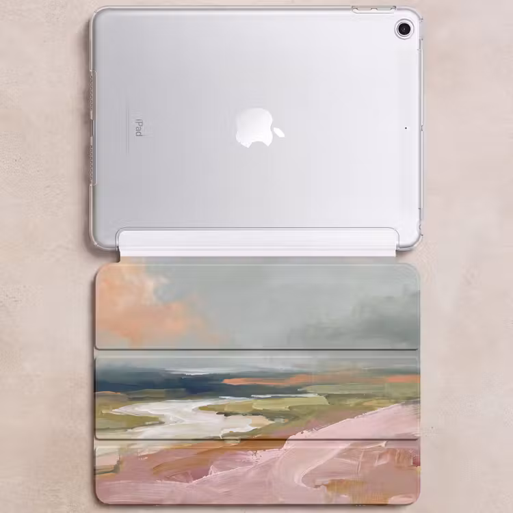 iPad hoes - Landschap - Rivier - Abstract - Roze - Groen — 6