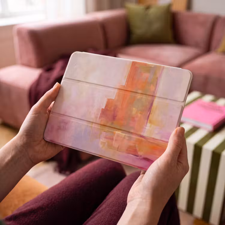iPad hoes - Abstract - Borstelstreken - Kunst - Paars - Goud — 3