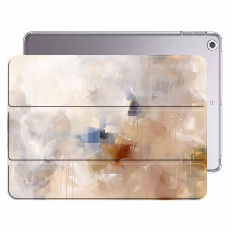 iPad hoes - Abstract - Borstelstreken - Modern - Beige - Kunst — 1