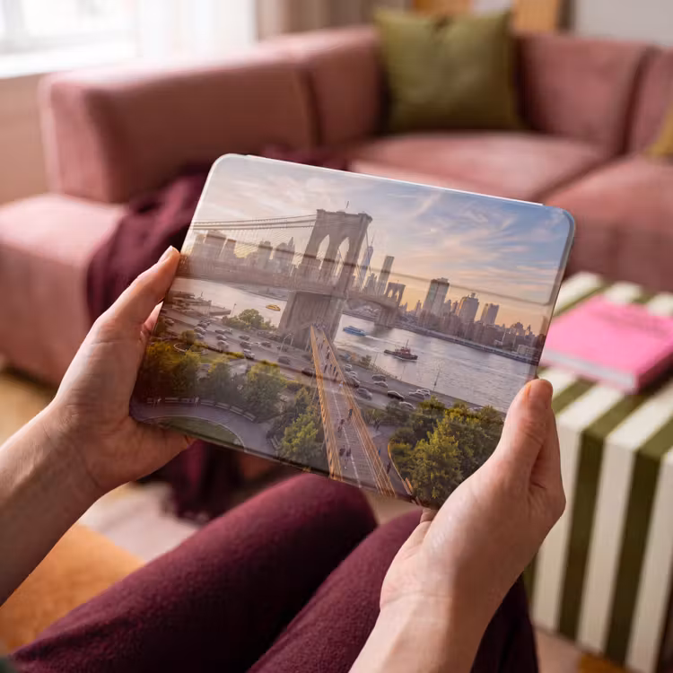 iPad hoes - Brug - Rivier - Stad - Zonsondergang - Architectuur — 3