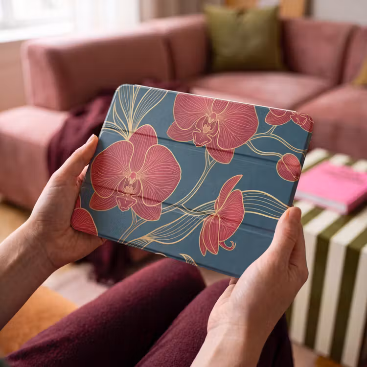 iPad hoes - Bloemen - Rood - Goud — 3