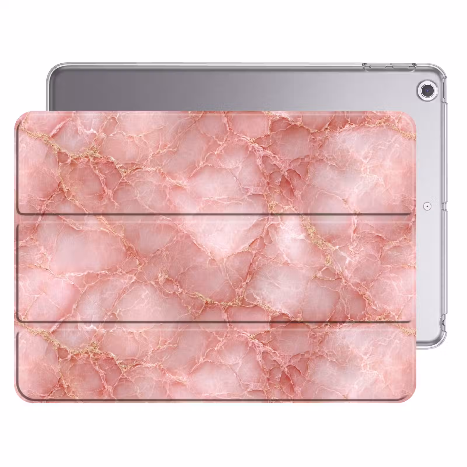 iPad hoes - Roze - Kwarts - Goud - Marmer — 1